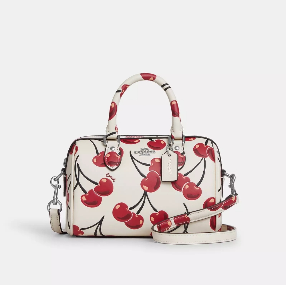 NWT！COACH MINI ROWAN CROSSBODY BAG WITH CHERRY PRINT